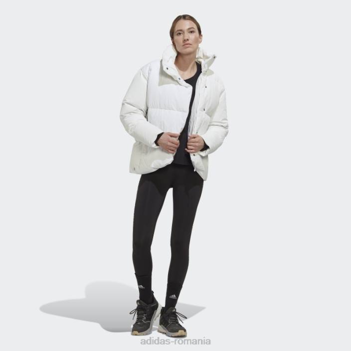 Adidas jachetă mare cu puf alb femei alb 2JBN17114