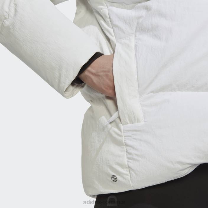 Adidas jachetă mare cu puf alb femei alb 2JBN17114