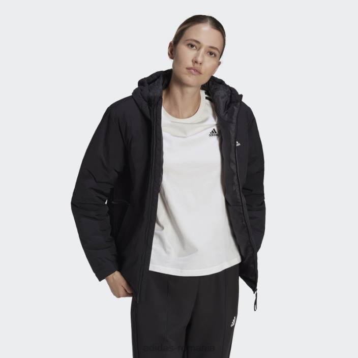 Adidas jachetă neagră cu glugă izolată robustă bsc femei negru 2JBN17122