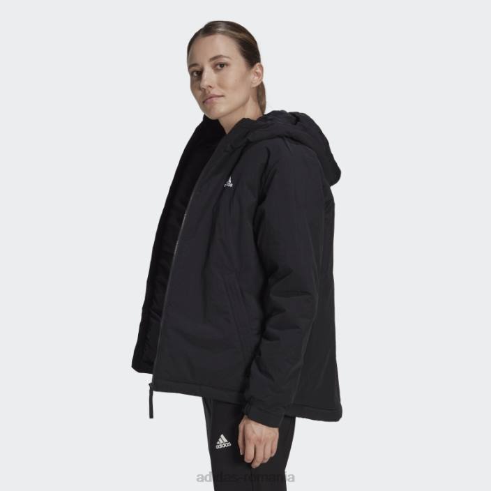 Adidas jachetă neagră cu glugă izolată robustă bsc femei negru 2JBN17122