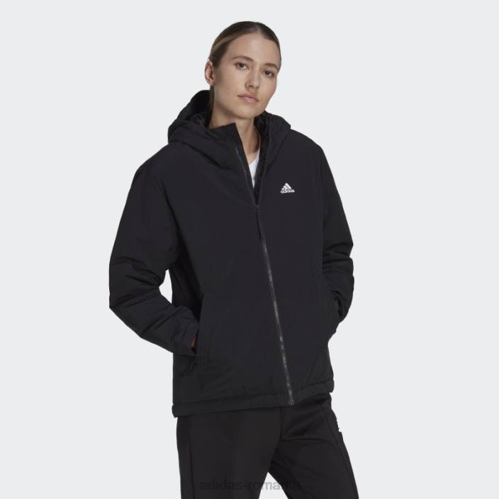 Adidas jachetă neagră cu glugă izolată robustă bsc femei negru 2JBN17122