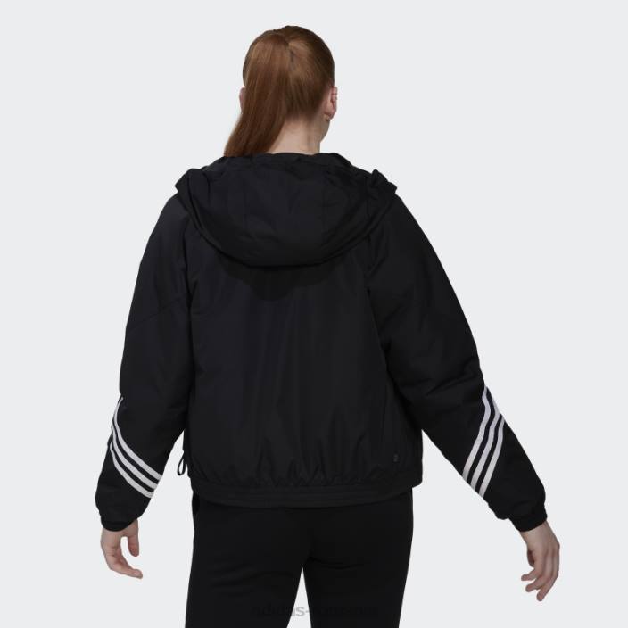 Adidas jachetă neagră cu glugă sport înapoi femei negru 2JBN17188
