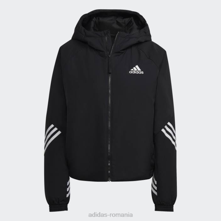 Adidas jachetă neagră cu glugă sport înapoi femei negru 2JBN17188