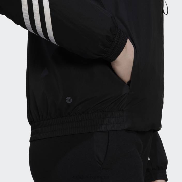 Adidas jachetă neagră cu glugă sport înapoi femei negru 2JBN17188