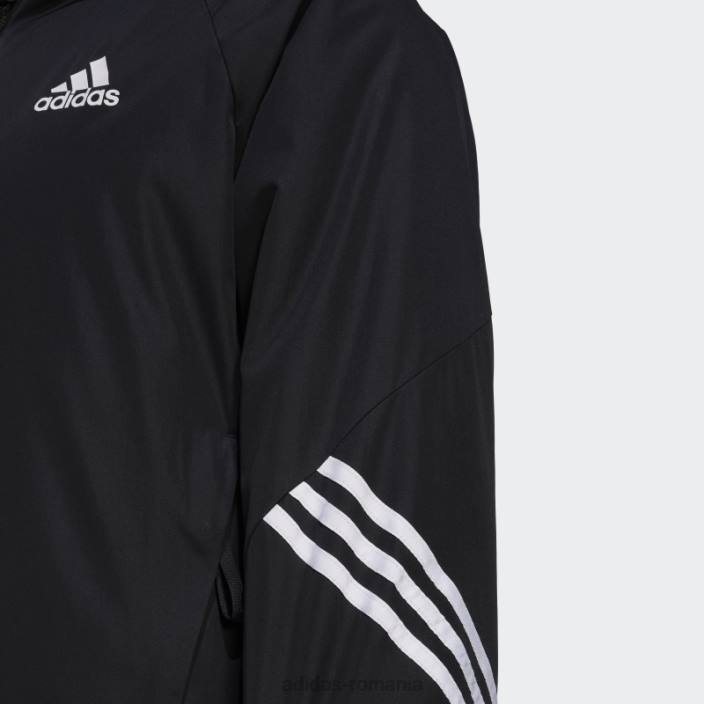 Adidas jachetă neagră cu glugă sport înapoi femei negru 2JBN17188