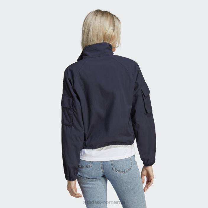 Adidas jachetă ușoară cu 3 dungi cu cerneală, cu flori de chenilie femei cerneală 2JBN9611