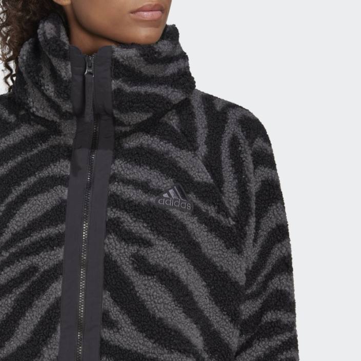 Adidas jachetă zebră hyperglam fleece neagră fashion femei multicolor/negru 2JBN10558