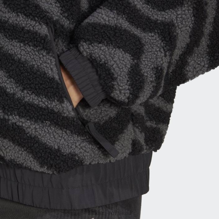 Adidas jachetă zebră hyperglam fleece neagră fashion femei multicolor/negru 2JBN10558
