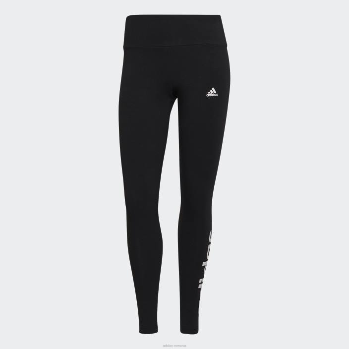 Adidas jambiere negri cu logo cu talie înaltă femei alb negru 2JBN16370