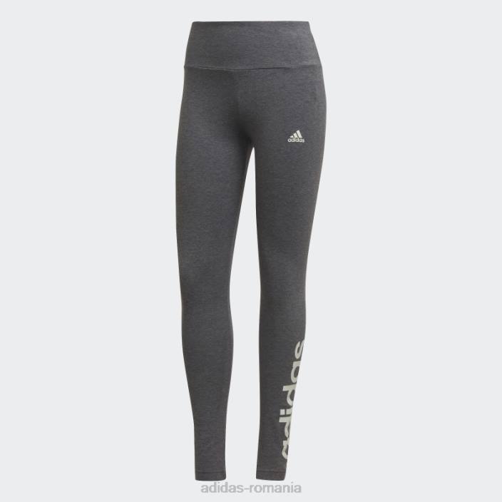 Adidas leggings cu logo-ul cu talie înaltă adidas femei gri închis erica/verde 2JBN10149