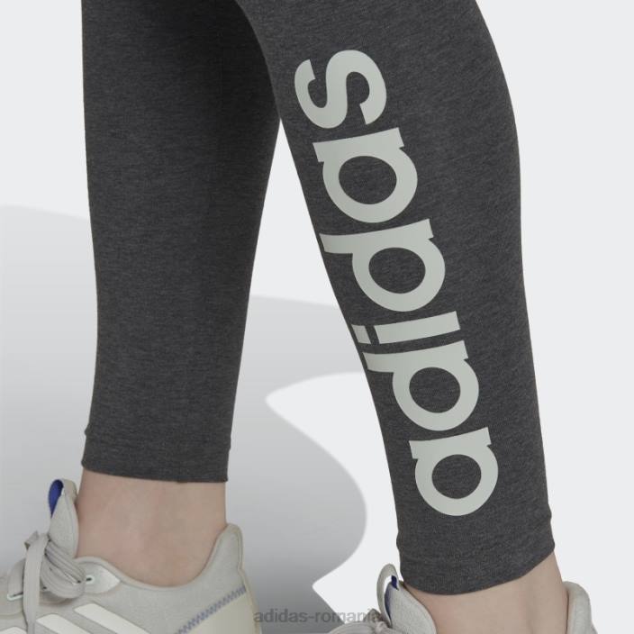 Adidas leggings cu logo-ul cu talie înaltă adidas femei gri închis erica/verde 2JBN10149