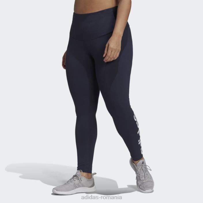 Adidas leggings cu sigla cu talie înaltă esențiale (plus mărime) cerneală femei cerneală/alb 2JBN9848