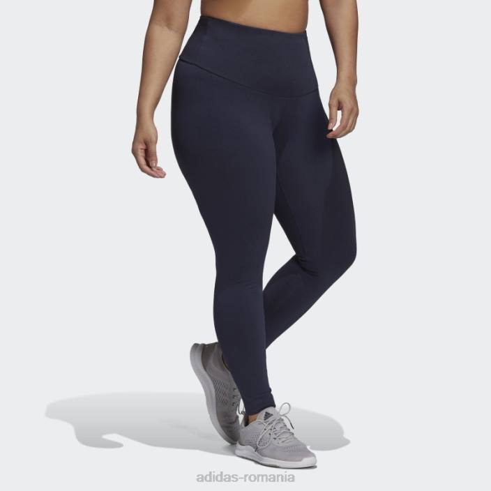 Adidas leggings cu sigla cu talie înaltă esențiale (plus mărime) cerneală femei cerneală/alb 2JBN9848