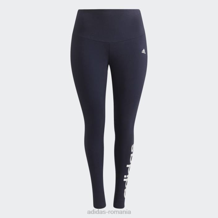 Adidas leggings cu sigla cu talie înaltă esențiale (plus mărime) cerneală femei cerneală/alb 2JBN9848