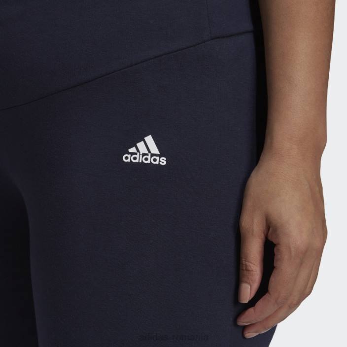 Adidas leggings cu sigla cu talie înaltă esențiale (plus mărime) cerneală femei cerneală/alb 2JBN9848