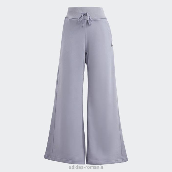 Adidas lounge fleece pantaloni largi violet argintiu femei violet argintiu 2JBN2390