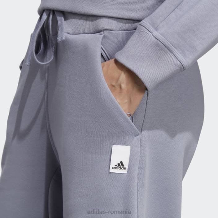 Adidas lounge fleece pantaloni largi violet argintiu femei violet argintiu 2JBN2390