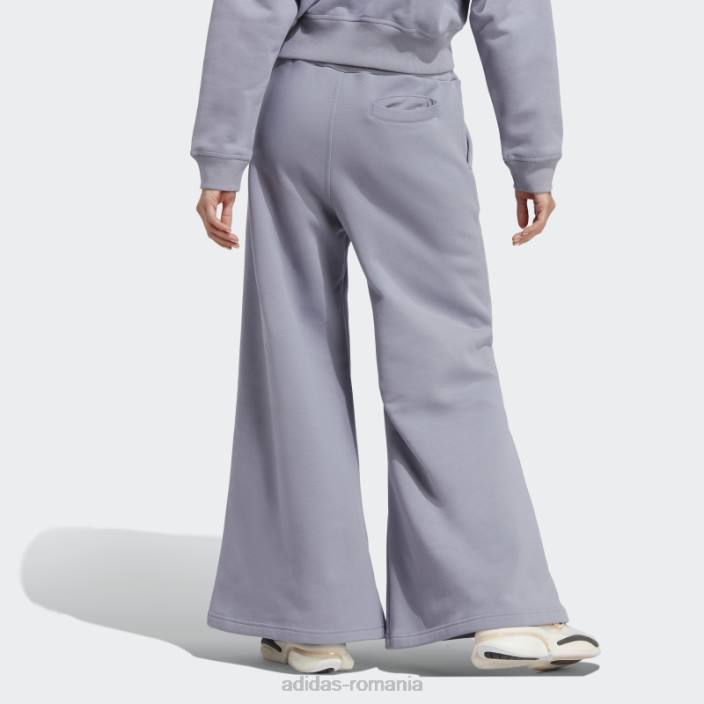 Adidas lounge fleece pantaloni largi violet argintiu moda femei violet argintiu 2JBN9012