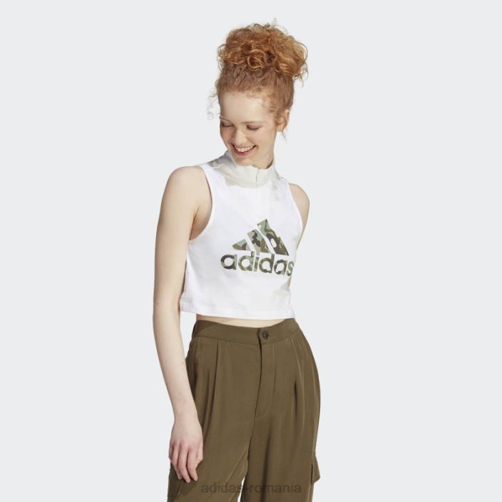 Adidas maiou cu grafic alb femei alb 2JBN9545