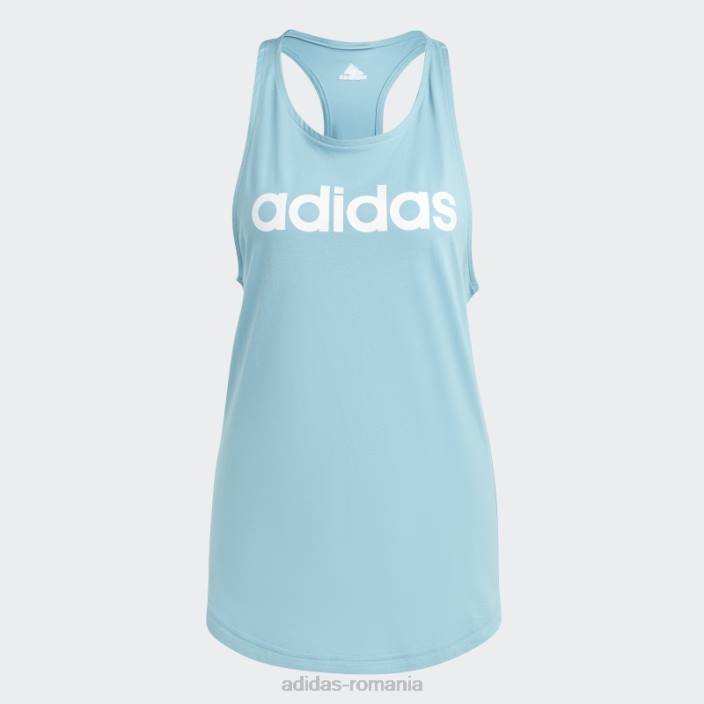 Adidas maiou cu logo largi blue essentials femei albastru alb 2JBN16409