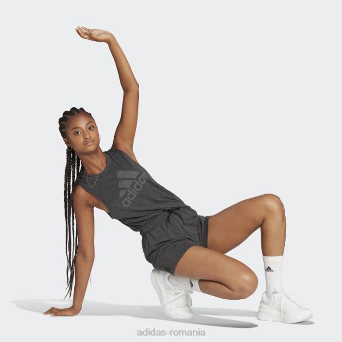 Adidas îmbrăcăminte sport black melange future icons winners 3.0 tank top femei negru melange/gri 2JBN2444