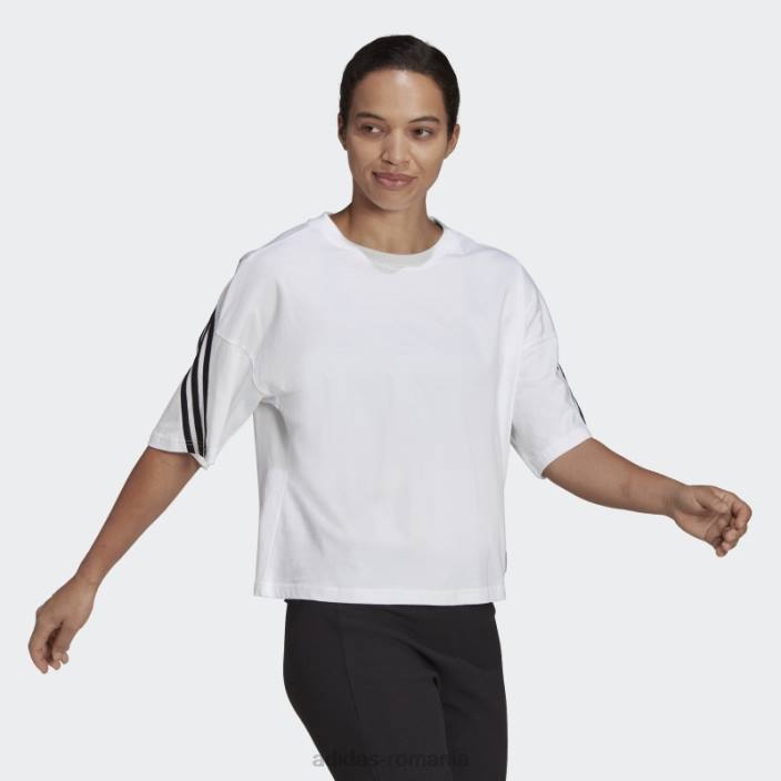 Adidas îmbrăcăminte sport icoane viitoare 3 dungi tricou fashion alb femei alb 2JBN10319