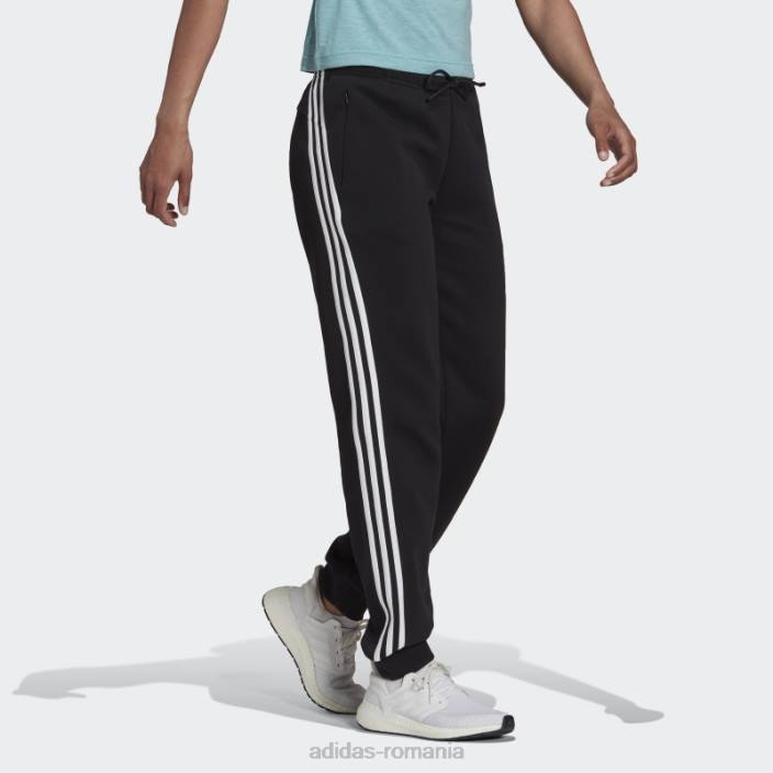 Adidas îmbrăcăminte sport neagră icoane viitoare pantaloni 3 dungi fierbinți femei negru 2JBN9270