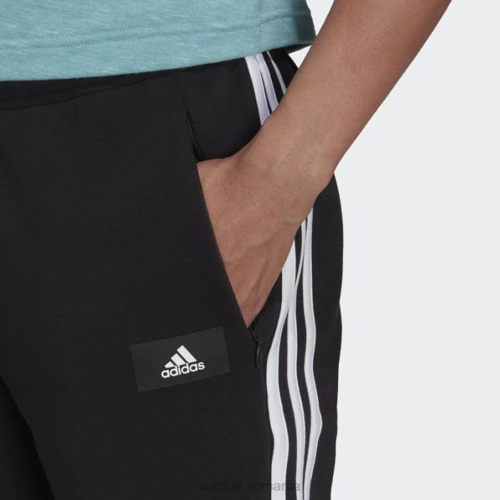 Adidas îmbrăcăminte sport neagră icoane viitoare pantaloni 3 dungi fierbinți femei negru 2JBN9270