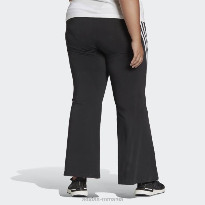 Adidas îmbrăcăminte sport neagră icoane viitoare pantaloni evazați cu 3 dungi (plus mărime) fierbinți femei negru 2JBN3054