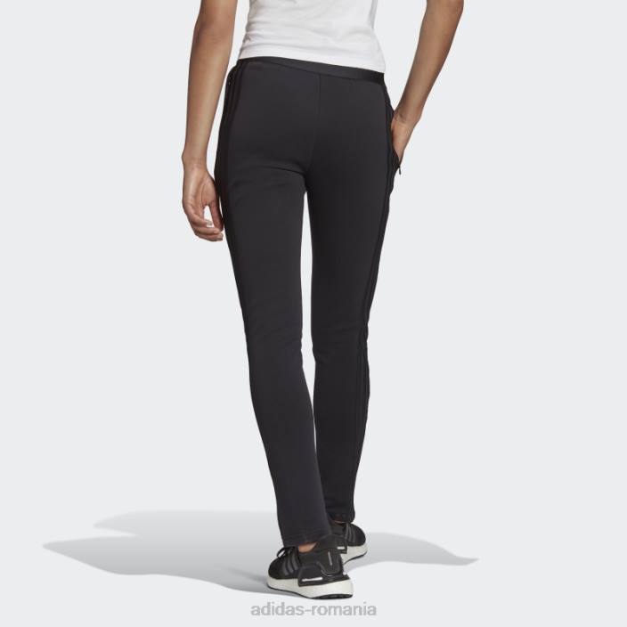 Adidas îmbrăcăminte sport neagră icoane viitoare pantaloni skinny cu 3 dungi femei negru 2JBN3242