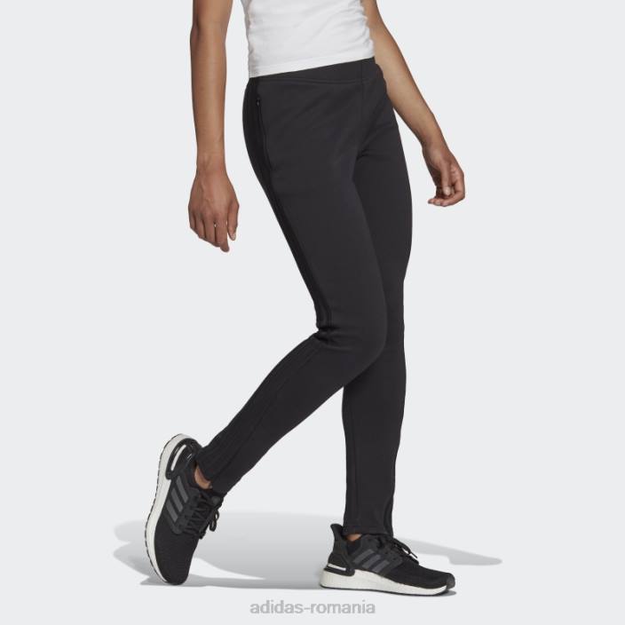 Adidas îmbrăcăminte sport neagră icoane viitoare pantaloni skinny cu 3 dungi femei negru 2JBN3242