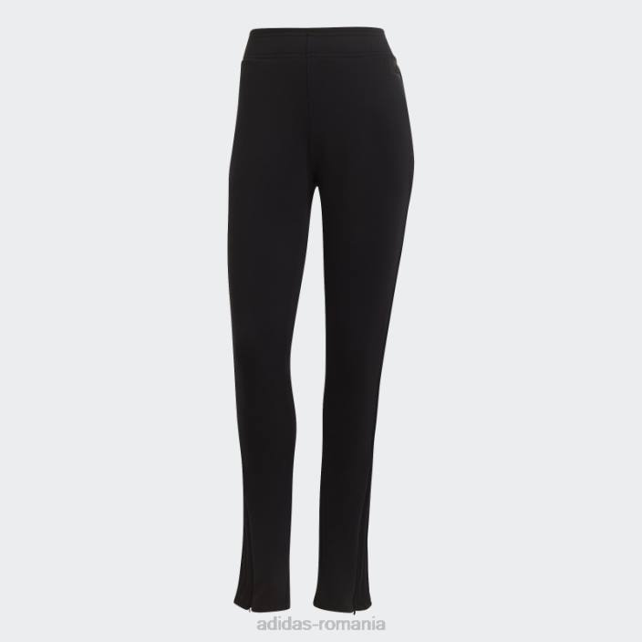 Adidas îmbrăcăminte sport neagră icoane viitoare pantaloni skinny cu 3 dungi femei negru 2JBN3242