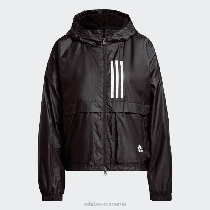 Adidas îmbrăcăminte sport neagră wnd.rdy jachetă țesătă fierbinte femei negru 2JBN17570
