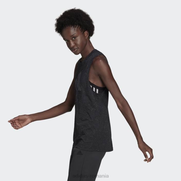 Adidas îmbrăcăminte sport negru melange viitoarele icoane câștigători 3.0 top fashion femei melange negru 2JBN3183