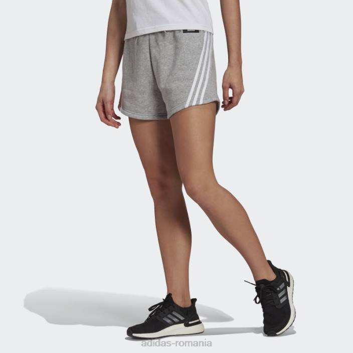 Adidas mediu gri fashion sportswear future icons pantaloni scurți cu 3 dungi femei gri mediu 2JBN3246
