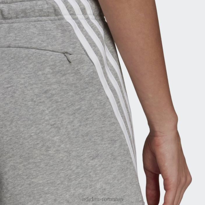 Adidas mediu gri fashion sportswear future icons pantaloni scurți cu 3 dungi femei gri mediu 2JBN3246