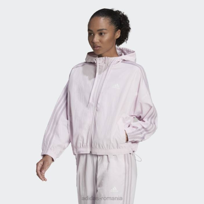 Adidas pantalon de vânt cu sigla cu repetare roz essentials femei roz 2JBN10583