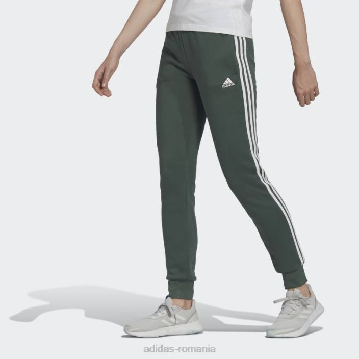 Adidas pantaloni cu 3 dungi din lână green oxide essentials femei oxid verde/alb 2JBN10289