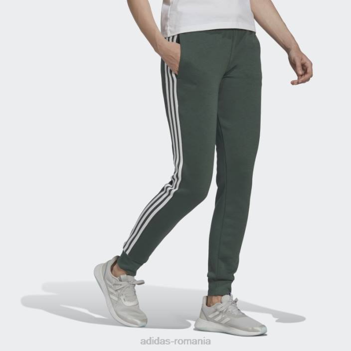 Adidas pantaloni cu 3 dungi din lână green oxide essentials femei oxid verde/alb 2JBN10289