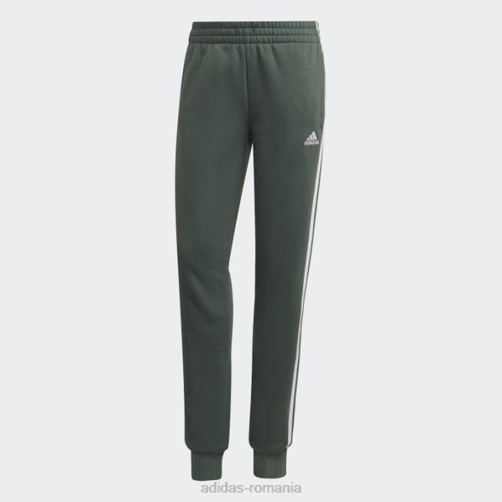 Adidas pantaloni cu 3 dungi din lână green oxide essentials femei oxid verde/alb 2JBN10289