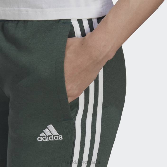 Adidas pantaloni cu 3 dungi din lână green oxide essentials femei oxid verde/alb 2JBN10289