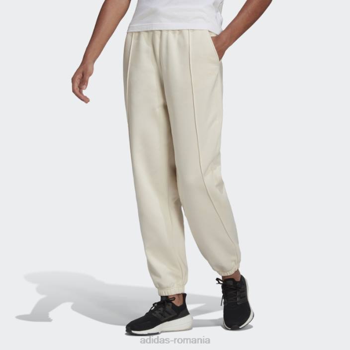 Adidas pantaloni de jogging albi hyperglam fleece femei alb 2JBN17554