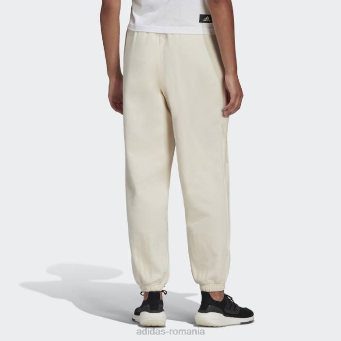 Adidas pantaloni de jogging albi hyperglam fleece femei alb 2JBN17554