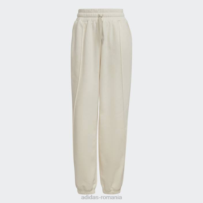 Adidas pantaloni de jogging albi hyperglam fleece femei alb 2JBN17554
