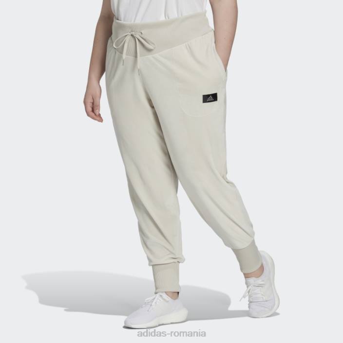 Adidas pantaloni de jogging confortabili din velur Holidayz din aluminiu (mărime plus) femei aluminiu 2JBN10780