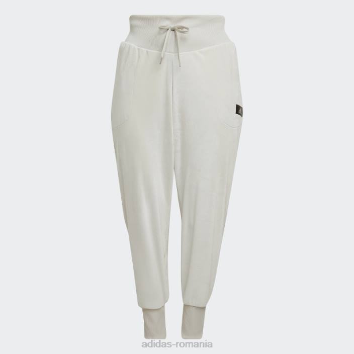 Adidas pantaloni de jogging confortabili din velur Holidayz din aluminiu (mărime plus) femei aluminiu 2JBN10780