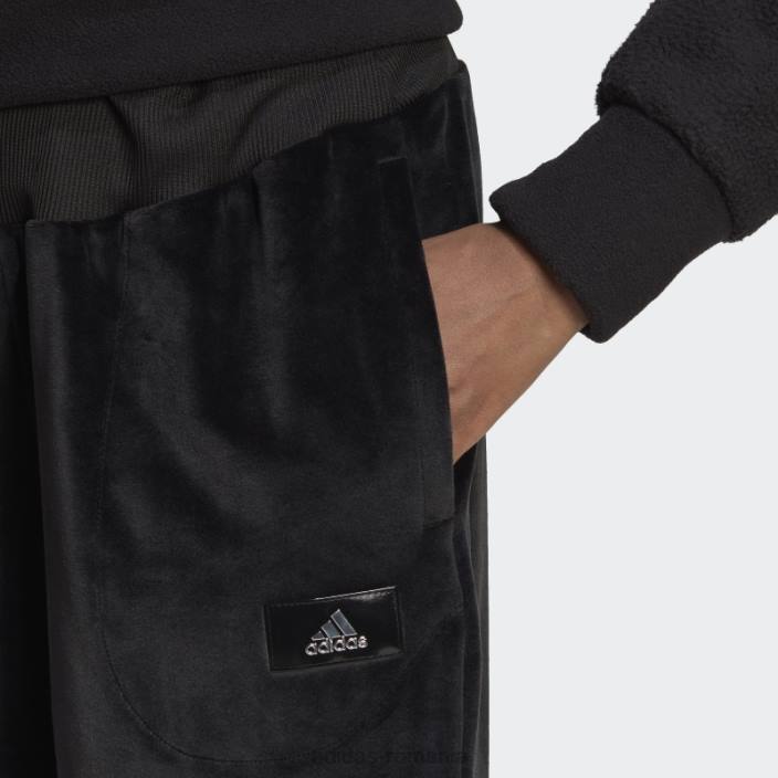 Adidas pantaloni de jogging din velur confortabil negri Holidayz femei negru 2JBN9797
