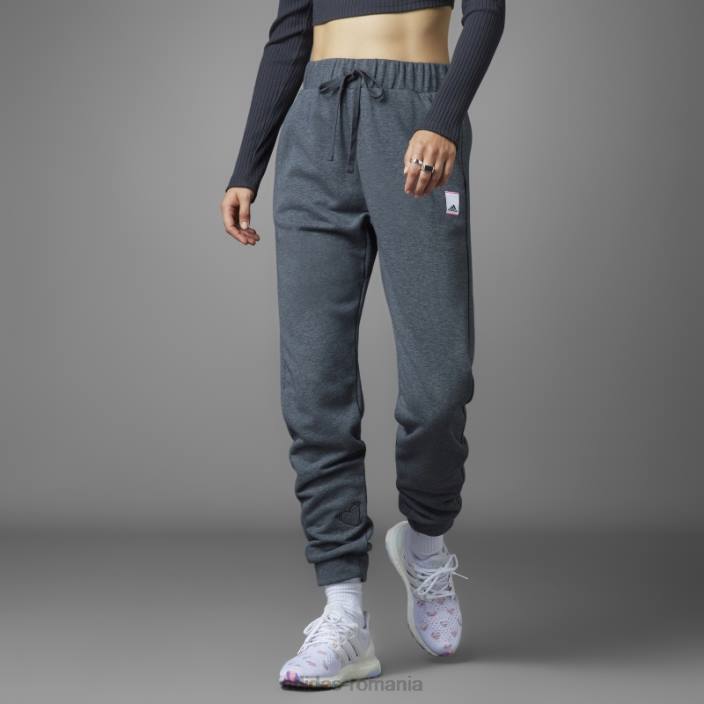 Adidas pantaloni de jogging gri închis pentru ziua Îndrăgostiților femei erica gri închis 2JBN16481