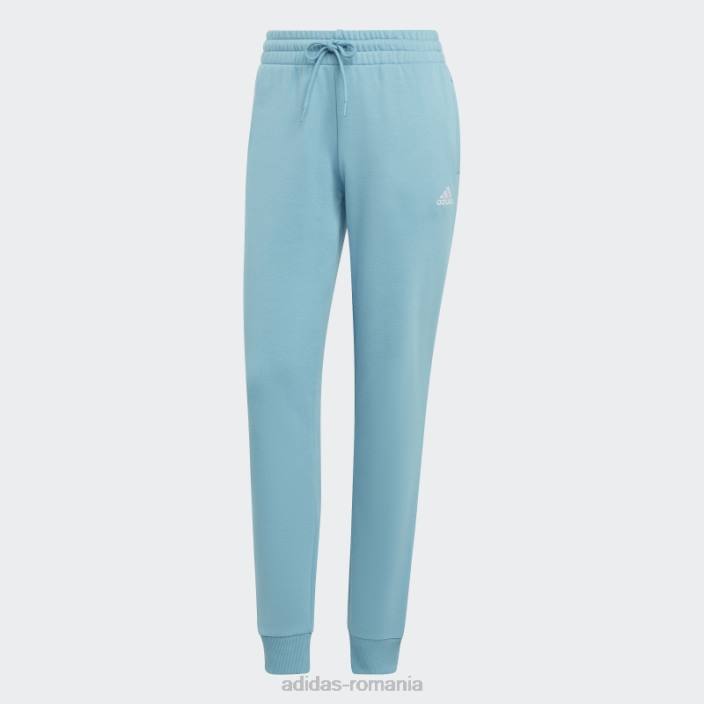 Adidas pantaloni de jogging liniari French Terry cu manșete, albaștri femei albastru alb 2JBN16387