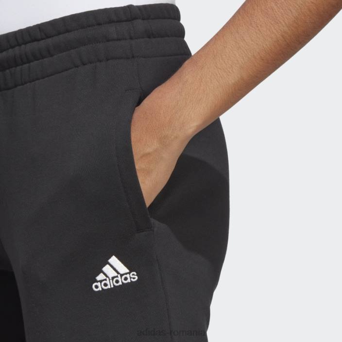 Adidas pantaloni de jogging liniari French Terry cu mansete, negri femei alb negru 2JBN16399